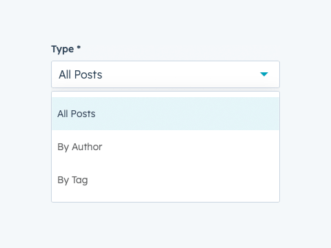 Different Post Types: all posts, by author, by tag