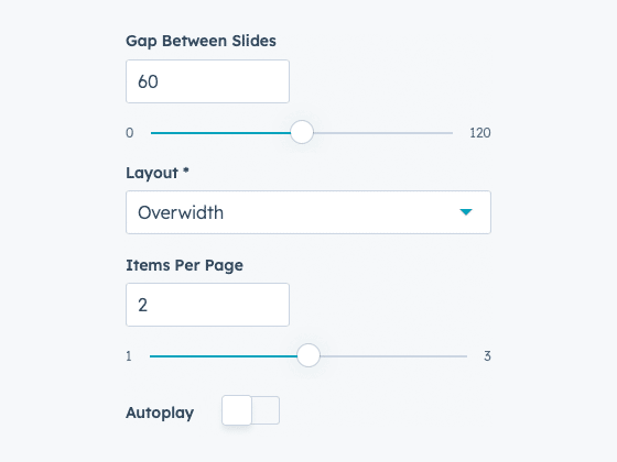Control Carousel Settings