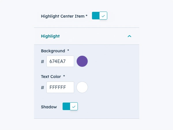 Highlight Center Item